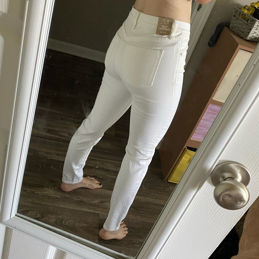 White Madewell skinny jeans